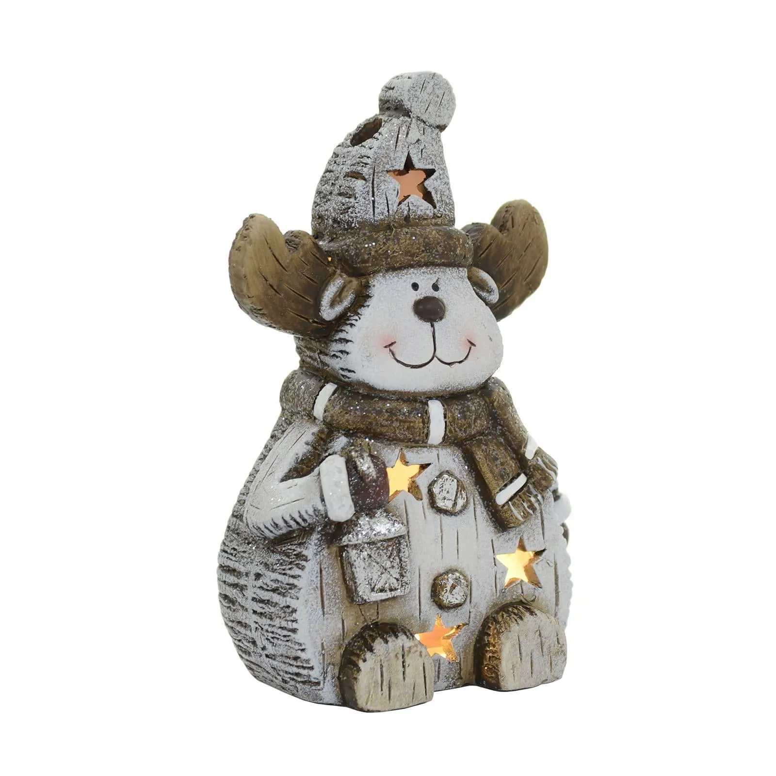 Light Up Ceramic Christmas Character Ornament Decoration