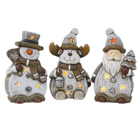 Light Up Ceramic Christmas Character Ornament Decoration