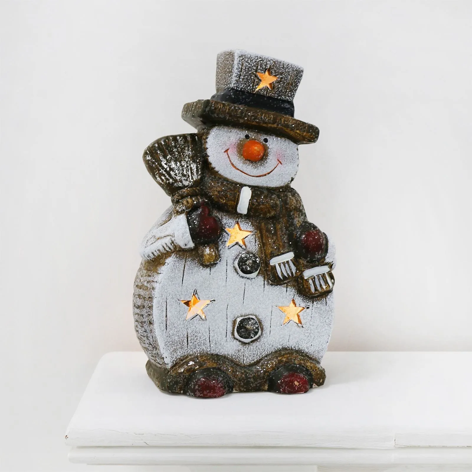 Light Up Ceramic Christmas Character Ornament Decoration