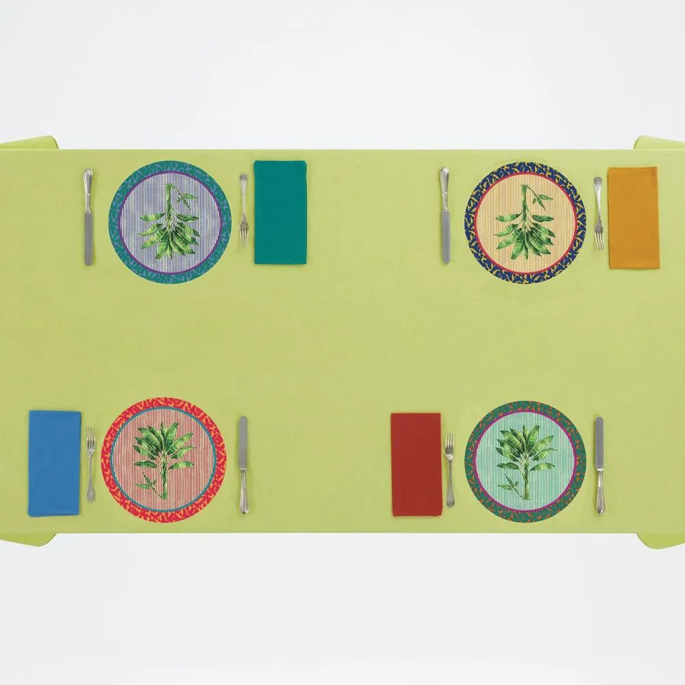 Lisa Corti Banano Pervinch round cork-backed placemat - 34cm