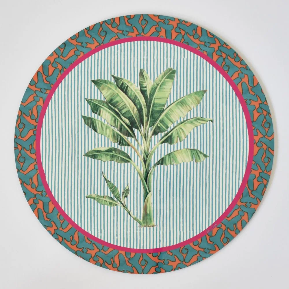 Lisa Corti Banano Veronese round cork-backed placemat - 34cm