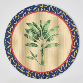 Lisa Corti Banano Yellow round cork-backed placemat - 34cm
