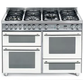 Lofra Professional 120 PBI 126SMFE DMFT 2AEO White Gas Dual Fuel Range Cooker 120cm