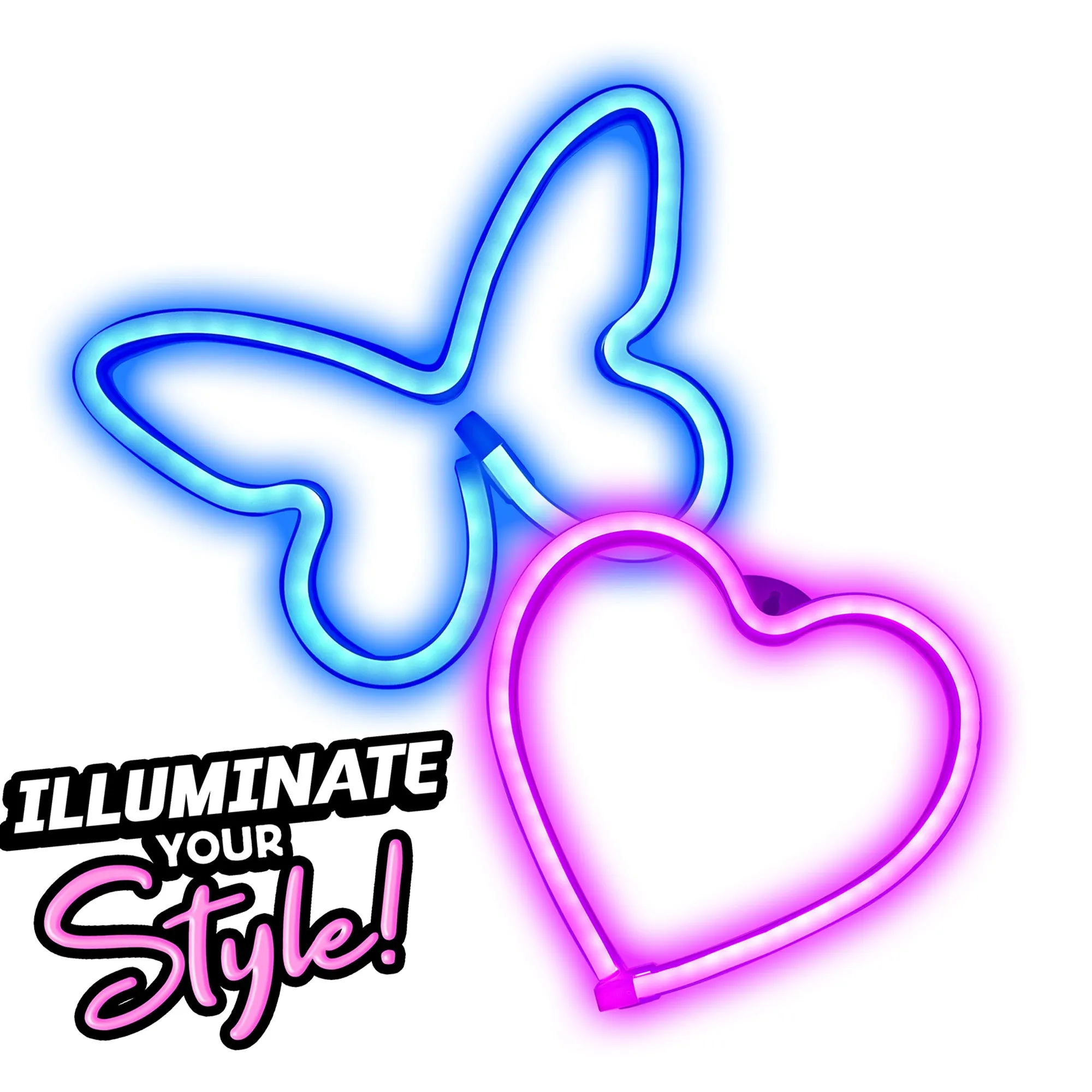 LumiGlow DIY Room Lights - Heart, Butterfly and Neon Lights