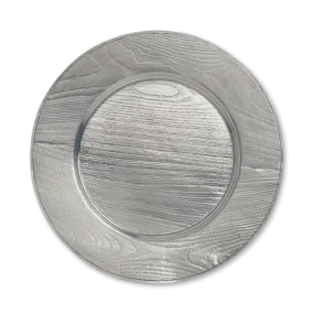 Match Pewter Wood Grain Charger 12.6"