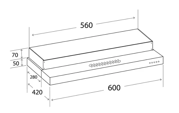 Mayer MMSI600HS 60 Cm Semi-integrated Slimline Hood