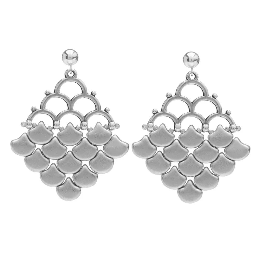 Mermaid Tail Earrings in Silver
