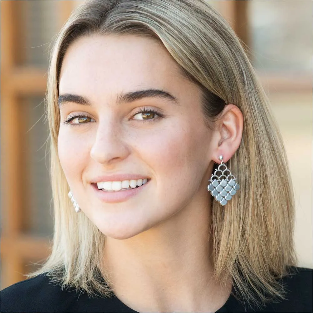 Mermaid Tail Earrings in Silver