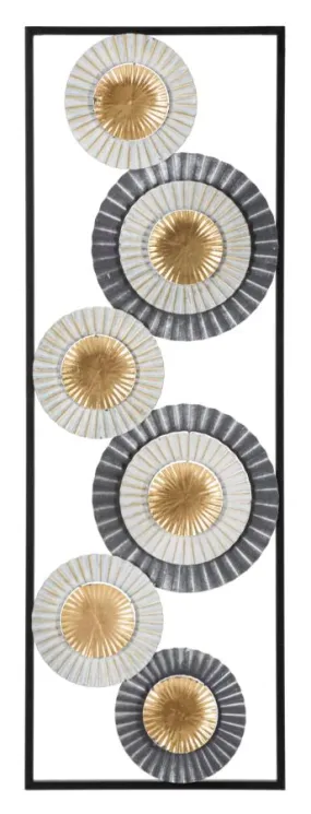 Metallic Circles in Square Frame Wall Decor