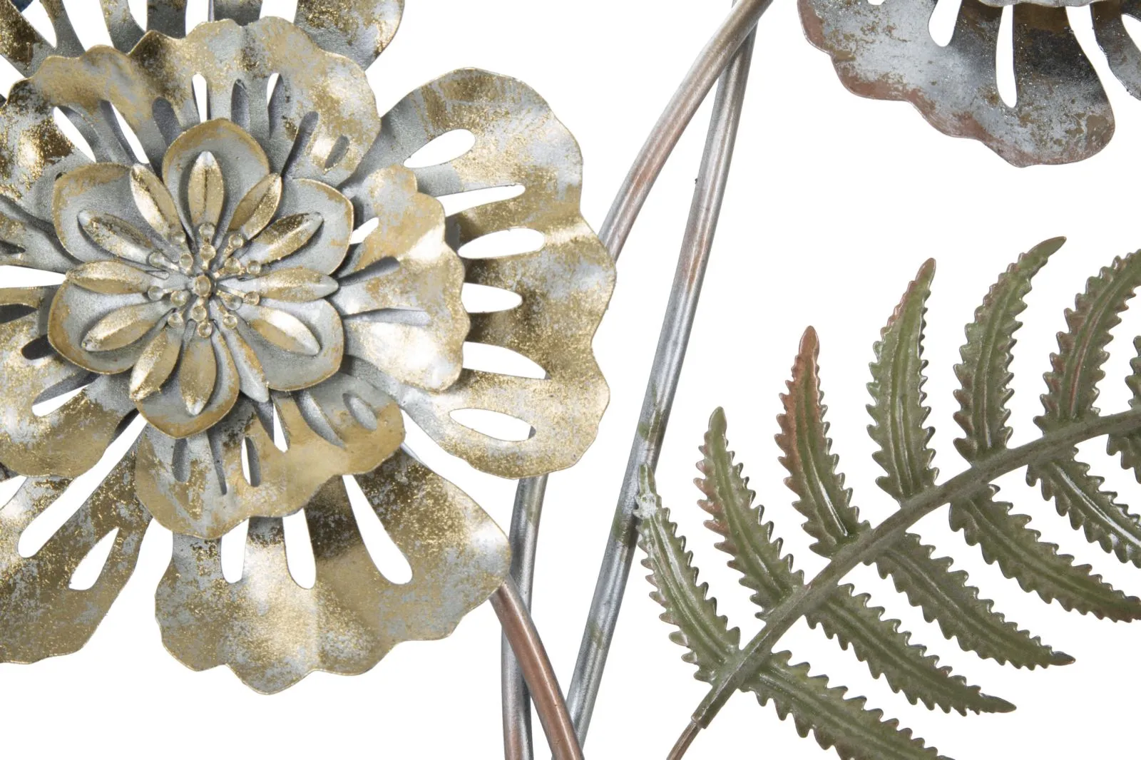 Metallic Flower & Leaf Bouquet Wall Decor