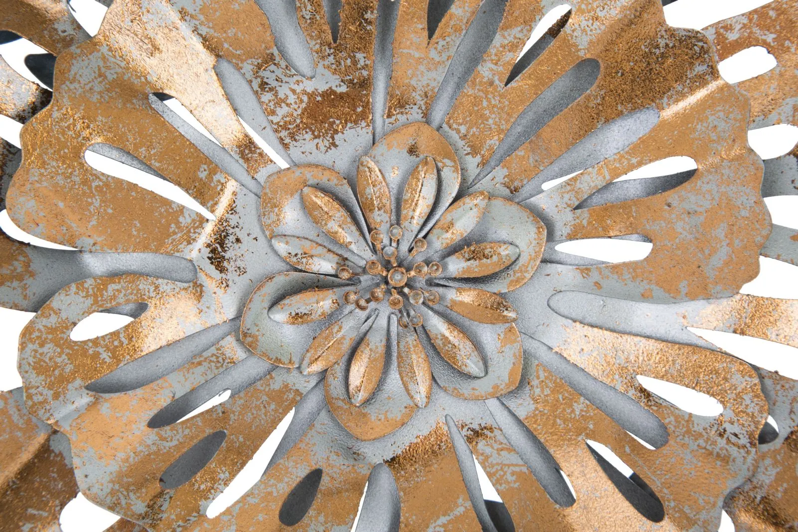 Metallic Flower & Leaf Wall Decor in Frame