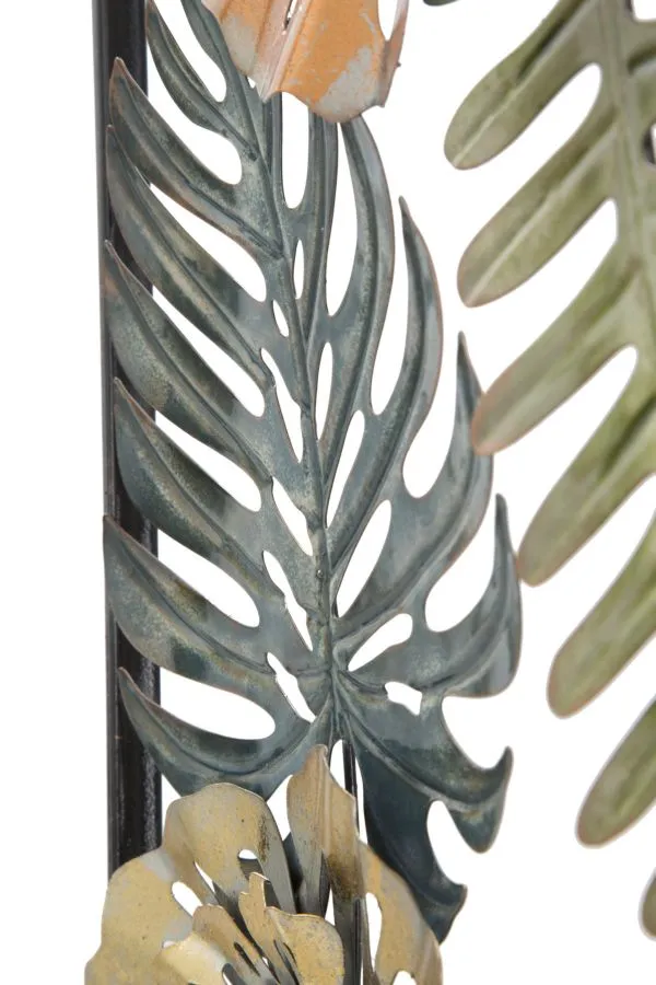 Metallic Flower & Leaf Wall Decor in Frame