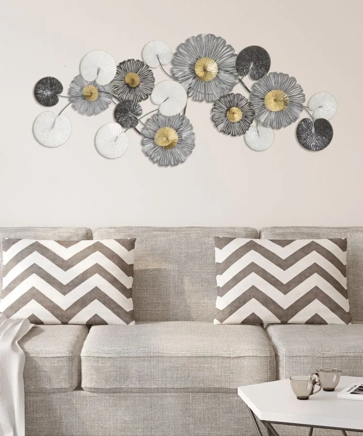 Metallic Flowers Wall Decor