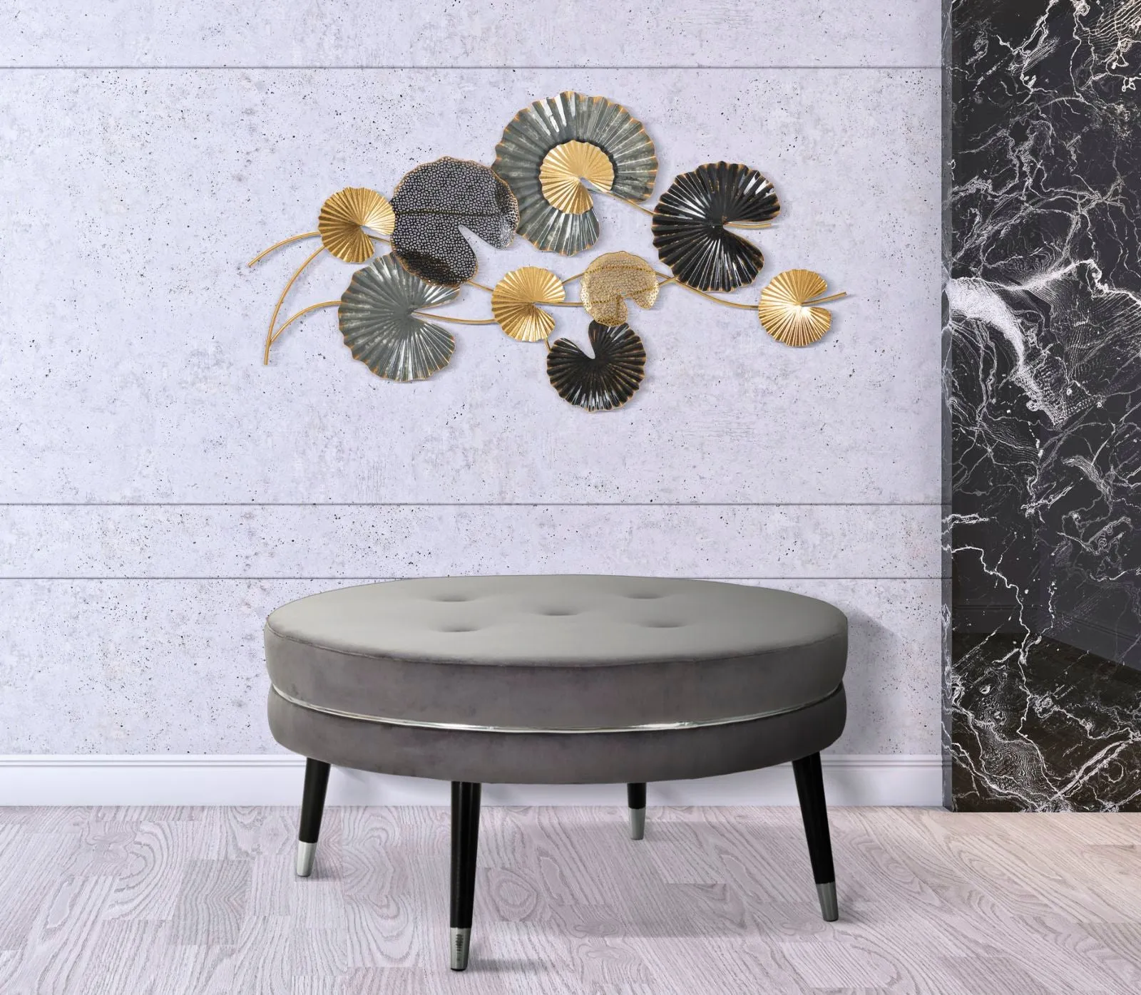 Metallic Liliy pads Wall Decor