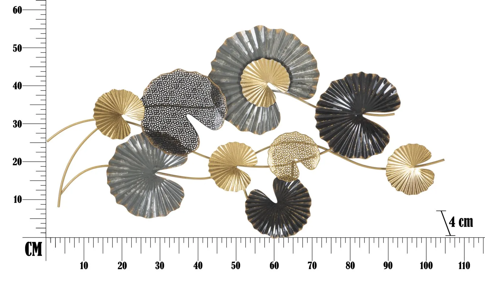 Metallic Liliy pads Wall Decor