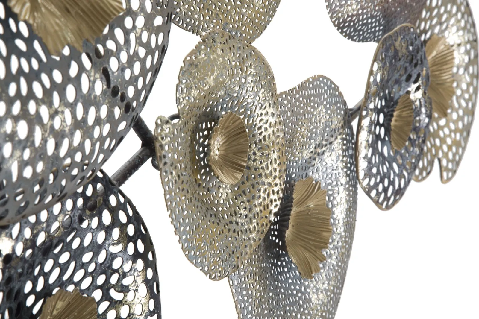 Metallic Round Flowers Wall Decor