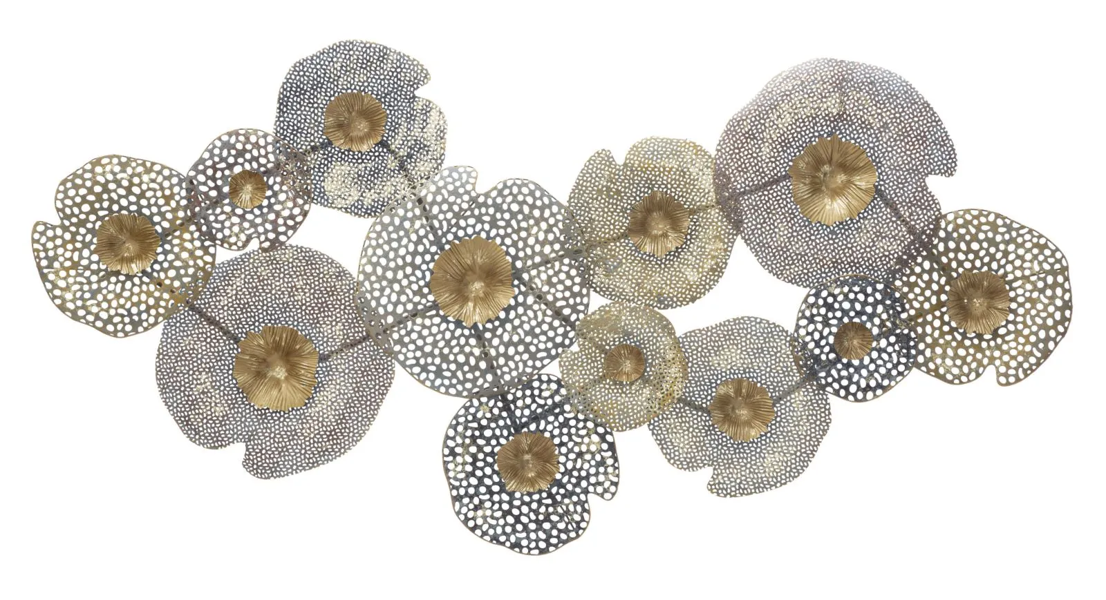 Metallic Round Flowers Wall Decor