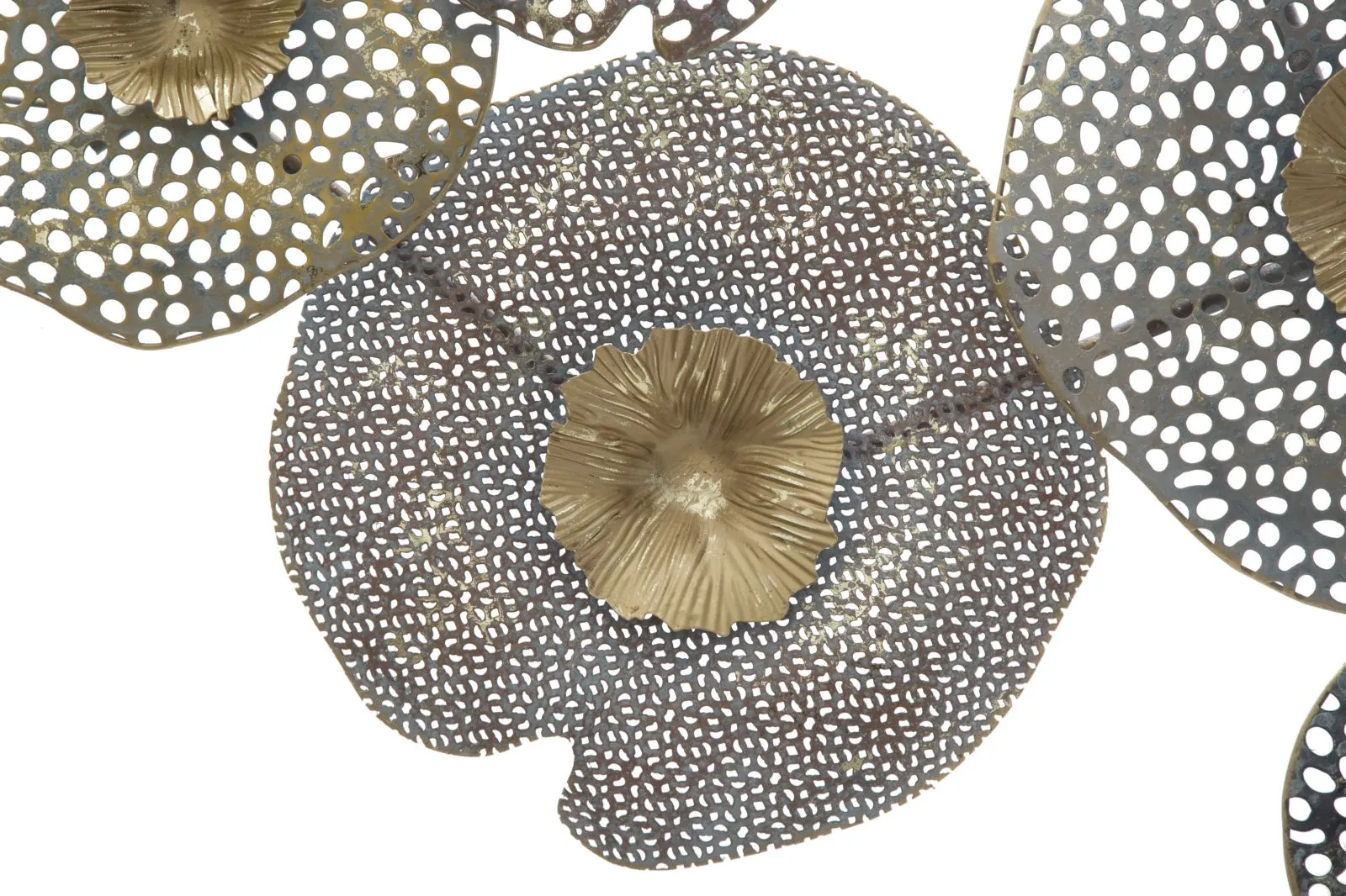 Metallic Round Flowers Wall Decor
