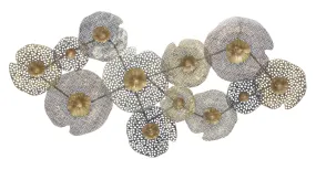 Metallic Round Flowers Wall Decor
