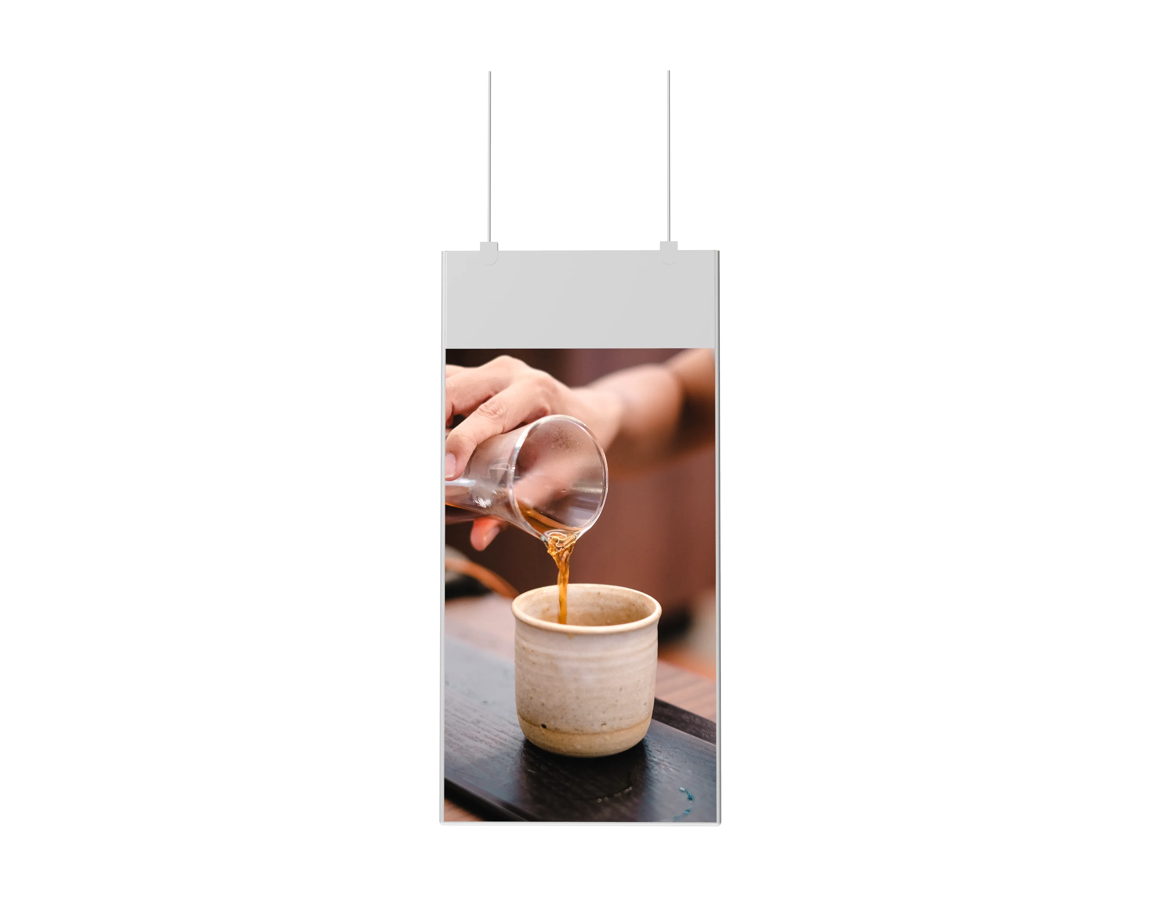 MEVe 43" Dual View Indoor Thin Digital OLED Ceiling Hanging Display