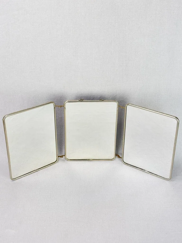 Mid century French barber's mirror with three panels 9½"