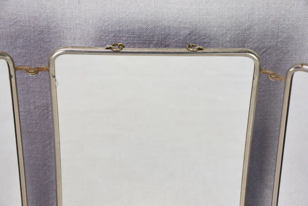 Mid century French barber's mirror with three panels 9½"