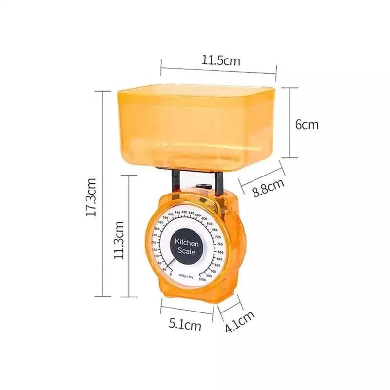 Mini Kitchen Scale With Tray Bowl, Measuring Weight Tool, Measure and Compass Mechanical Scales