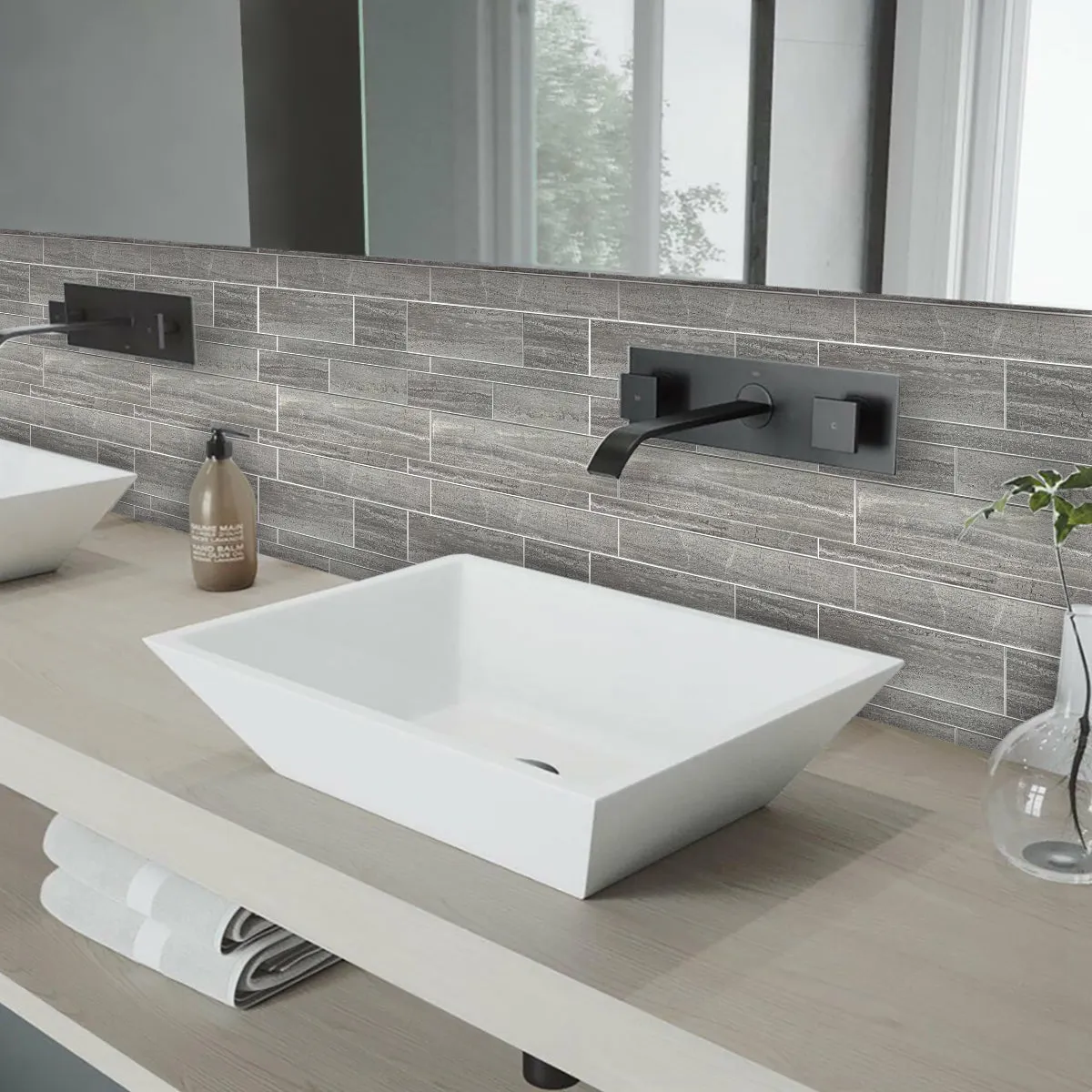 Modern Rectangle Peel and Stick Wall Tiles