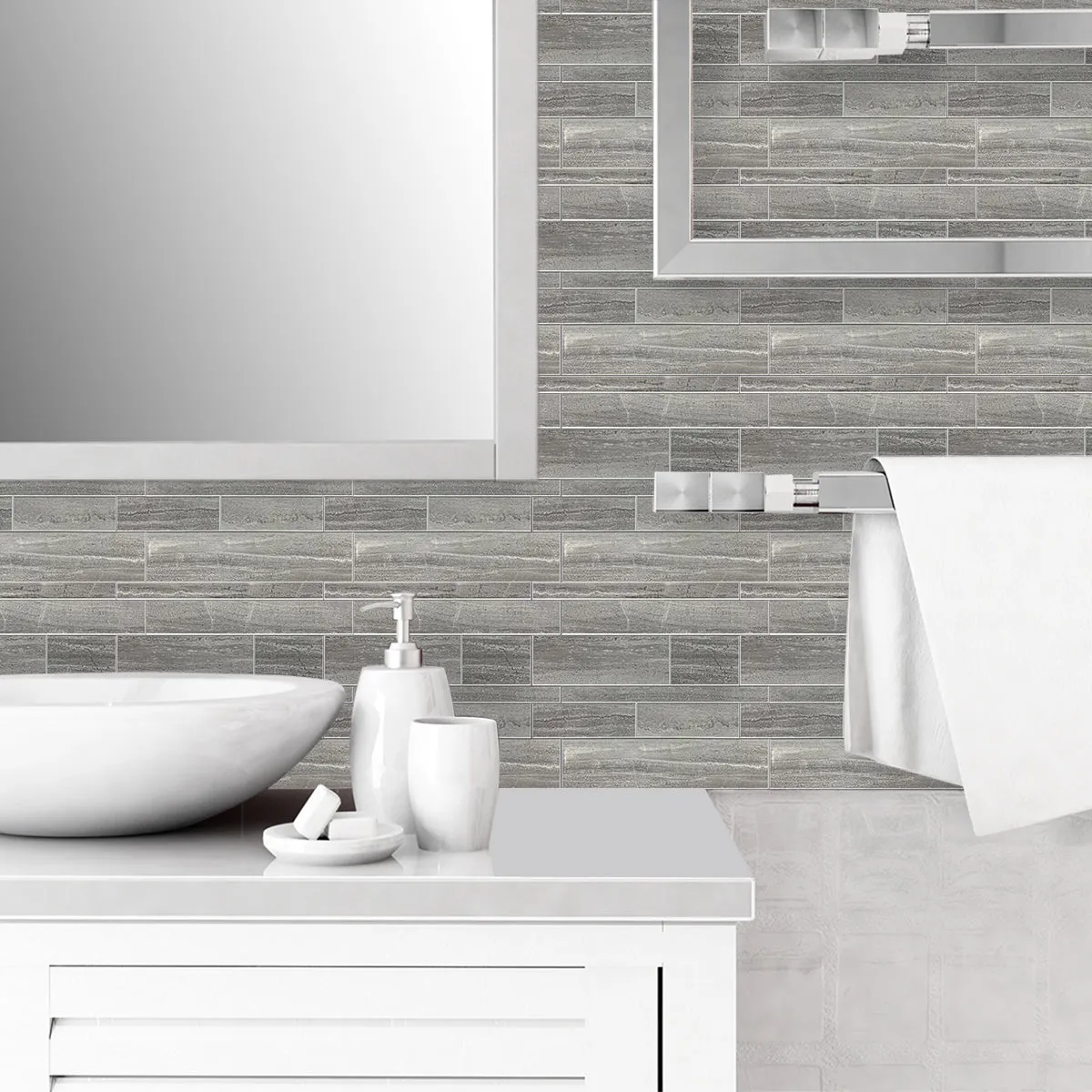 Modern Rectangle Peel and Stick Wall Tiles