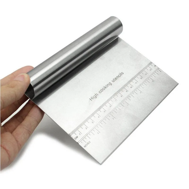 New Arrival graduated Kitchen Dough Cutter Scraper Dough Knife Divider Flour Pastry Cake Pizza Cutting Tools Stainless Steel