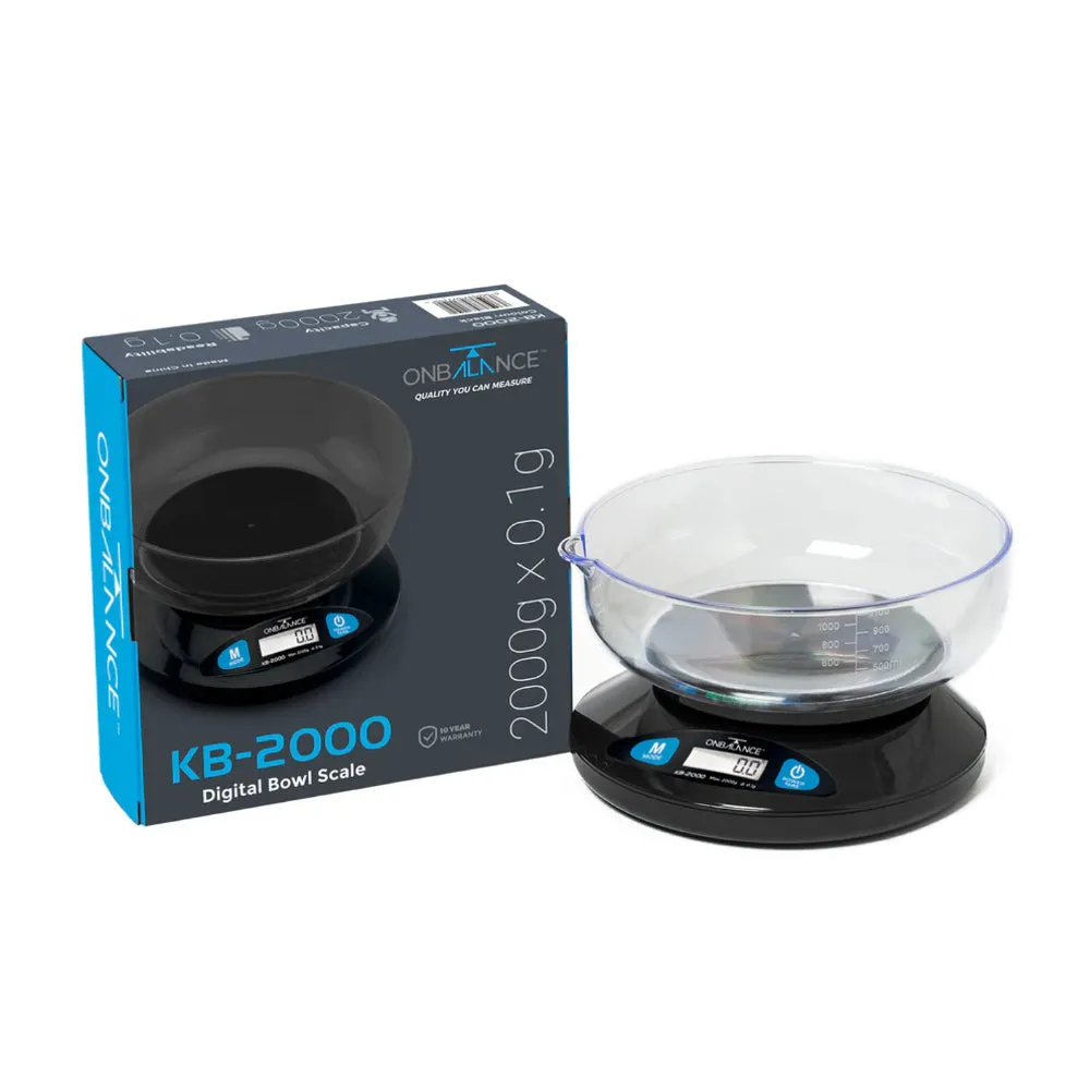 On Balance - KB-2000 Versatile Kitchen Scale 2000g x 0.1g - Digital Scales