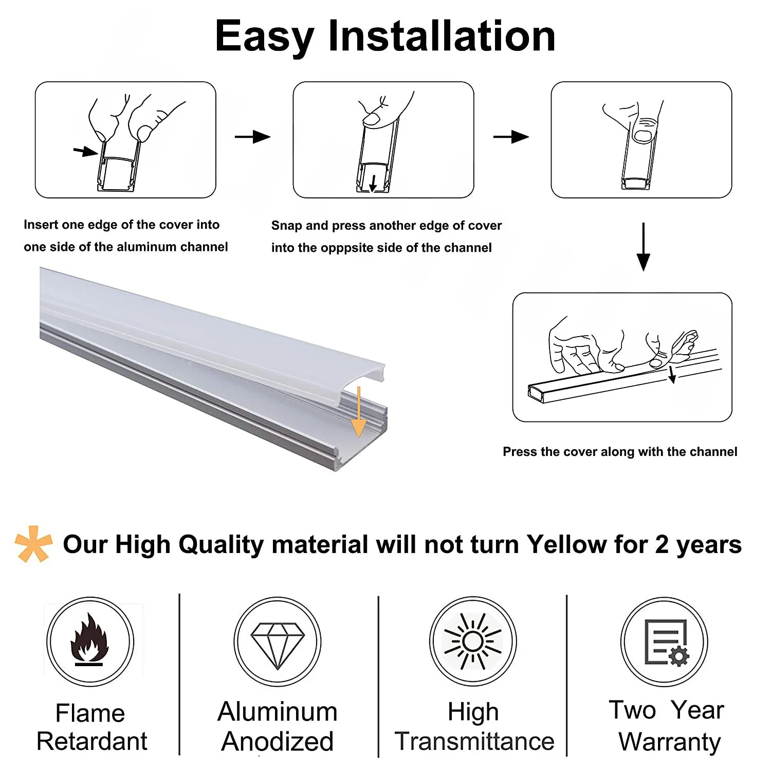ORACLE Lighting 40" Frosted Diffuser Aluminum Channel for LED Flexible Strip