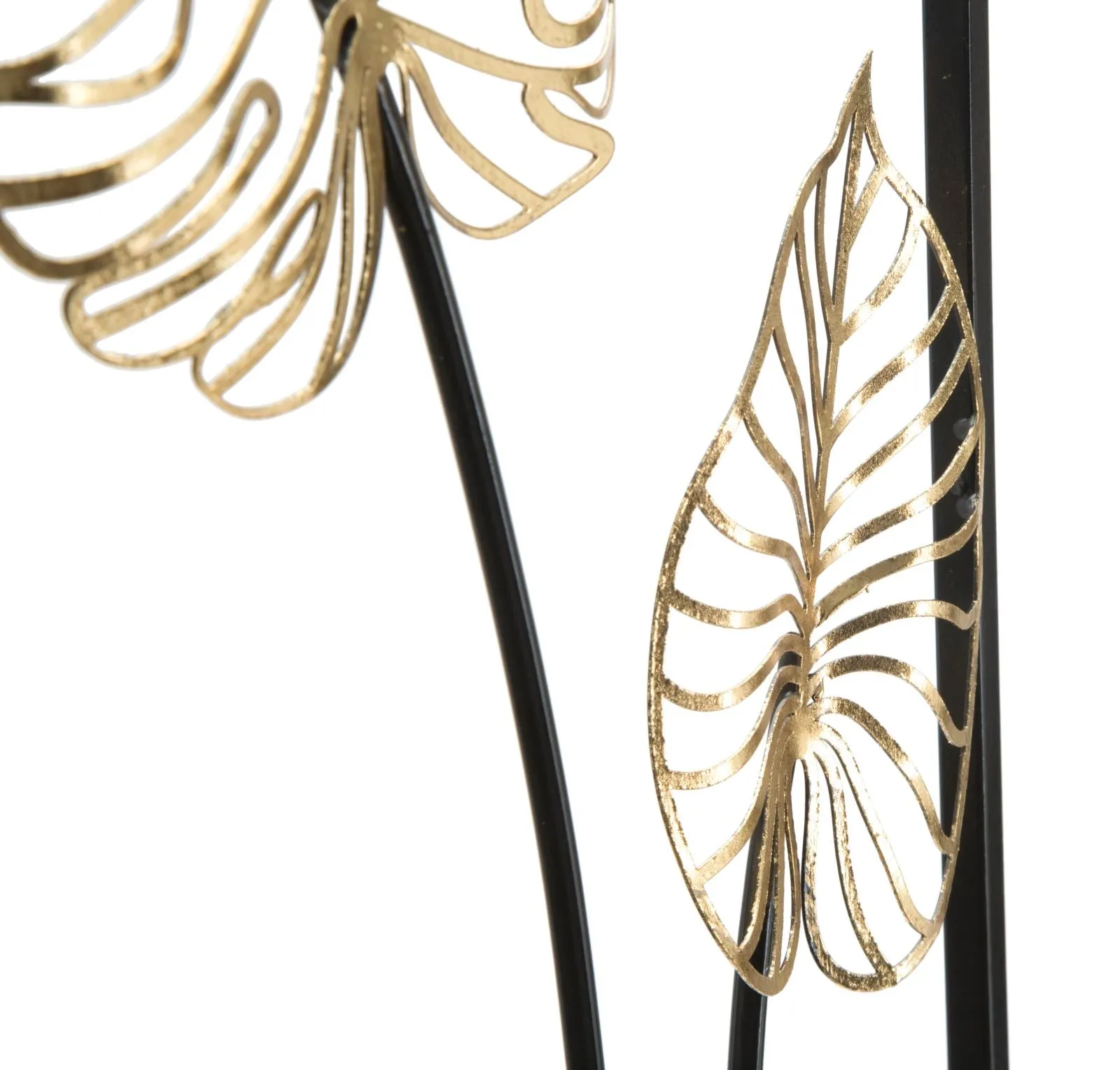 Palm Leaves Metal Wall Decor (Golden & Black)