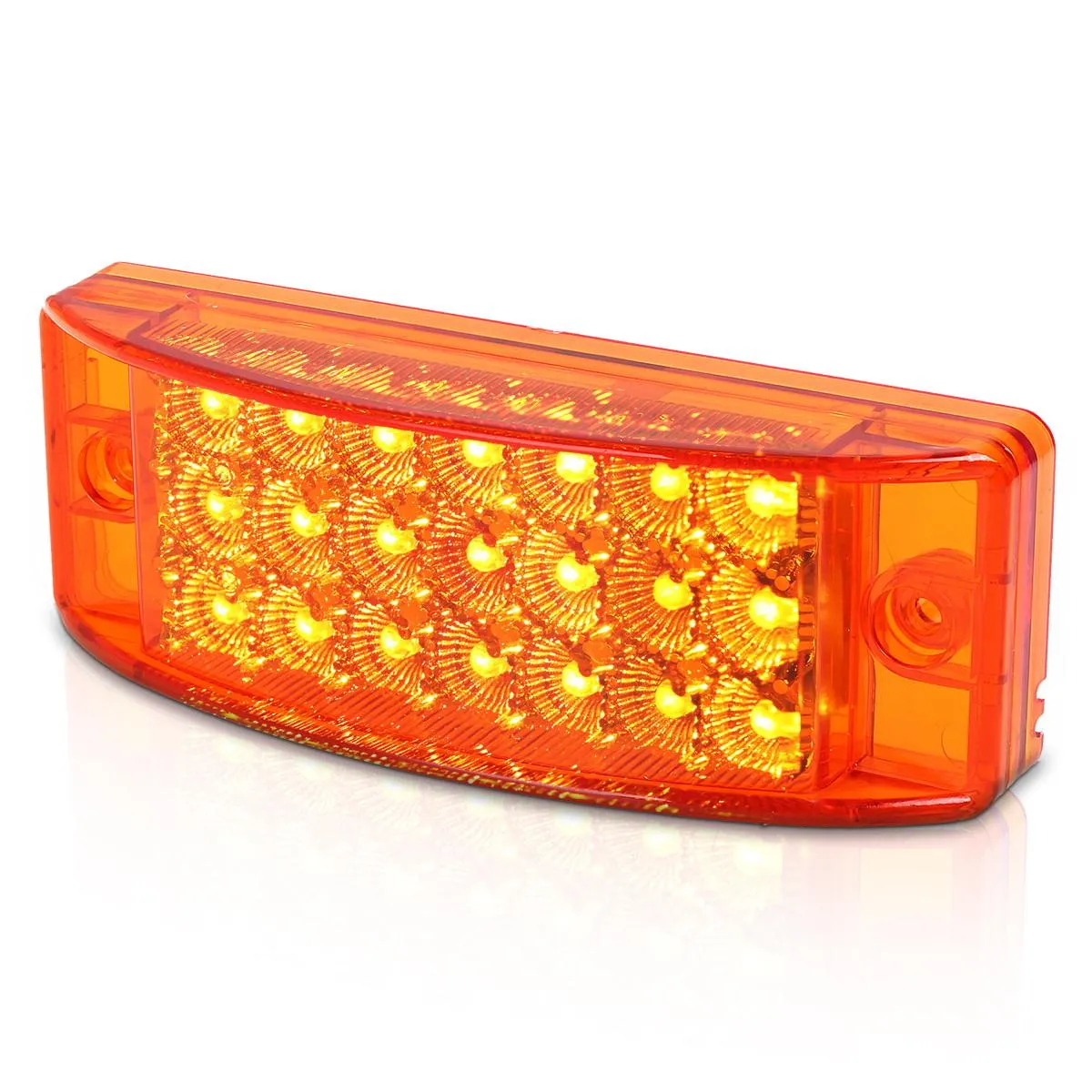 Partsam 10x 6inch Rectangle Amber Led Side Marker and Clearance Trailer Lights 21LED w Reflectors Waterproof Sealed Rectangular Led trailer lights Turn Signal and Parking Lights 3 Wires Surface Mount