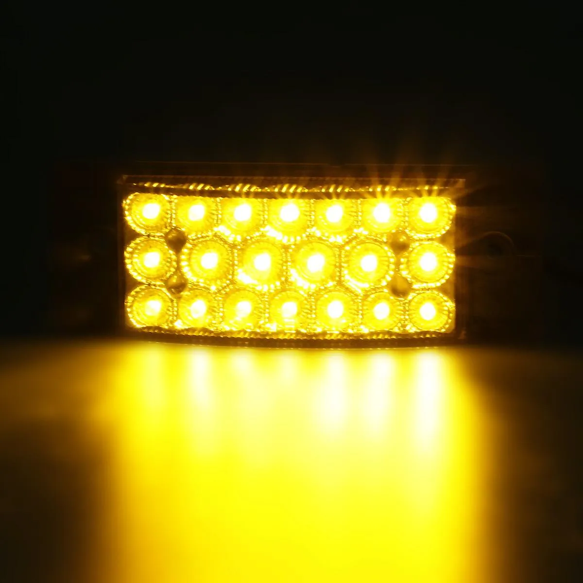 Partsam 10x 6inch Rectangle Amber Led Side Marker and Clearance Trailer Lights 21LED w Reflectors Waterproof Sealed Rectangular Led trailer lights Turn Signal and Parking Lights 3 Wires Surface Mount