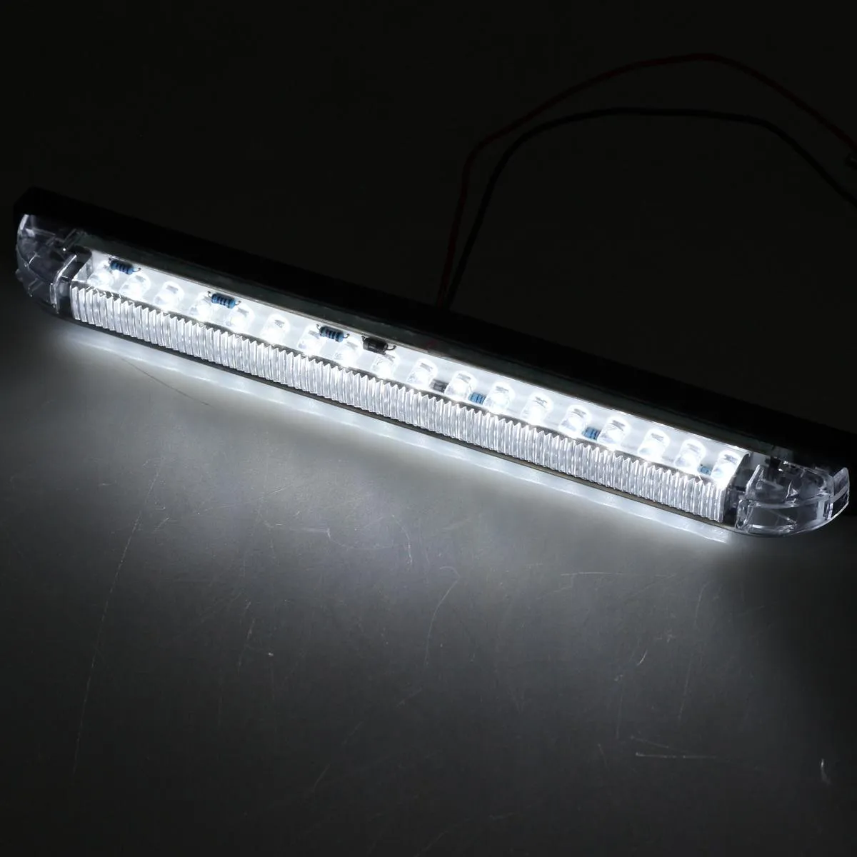 Partsam 1Pc 12V 8 Inch Slim Line LED Utility Strip Bar 30LED, 8" Truck Trailer Camper RV Motorcycle Motorhome Led Marker Lights Interior Dome Lights Cargo Lights Courtesy Lights Lamps Rear Lights