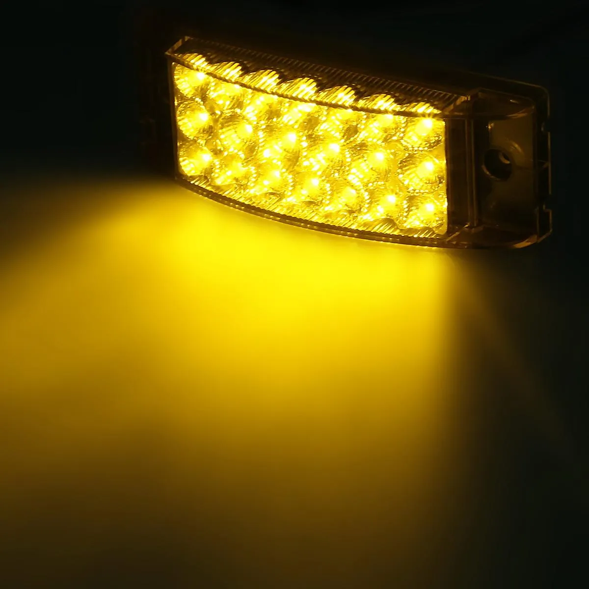 Partsam 2pcs 6" Amber LED Rectangle Tail Stop Marker Light Trailer Truck RV 3 Wires 21LED, 6x2 Rectangular Led Clearance Lights, 2x6 Big Side Marker Lights
