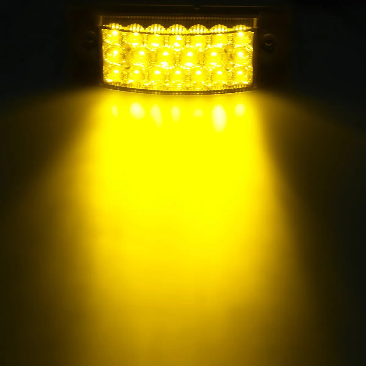 Partsam 2pcs 6" Amber LED Rectangle Tail Stop Marker Light Trailer Truck RV 3 Wires 21LED, 6x2 Rectangular Led Clearance Lights, 2x6 Big Side Marker Lights