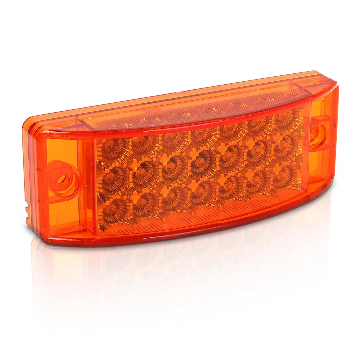 Partsam 2pcs 6" Amber LED Rectangle Tail Stop Marker Light Trailer Truck RV 3 Wires 21LED, 6x2 Rectangular Led Clearance Lights, 2x6 Big Side Marker Lights