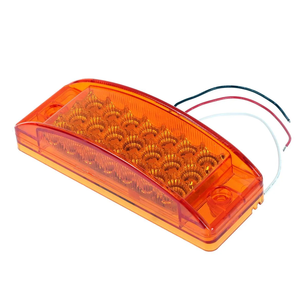Partsam 2pcs 6" Amber LED Rectangle Tail Stop Marker Light Trailer Truck RV 3 Wires 21LED, 6x2 Rectangular Led Clearance Lights, 2x6 Big Side Marker Lights