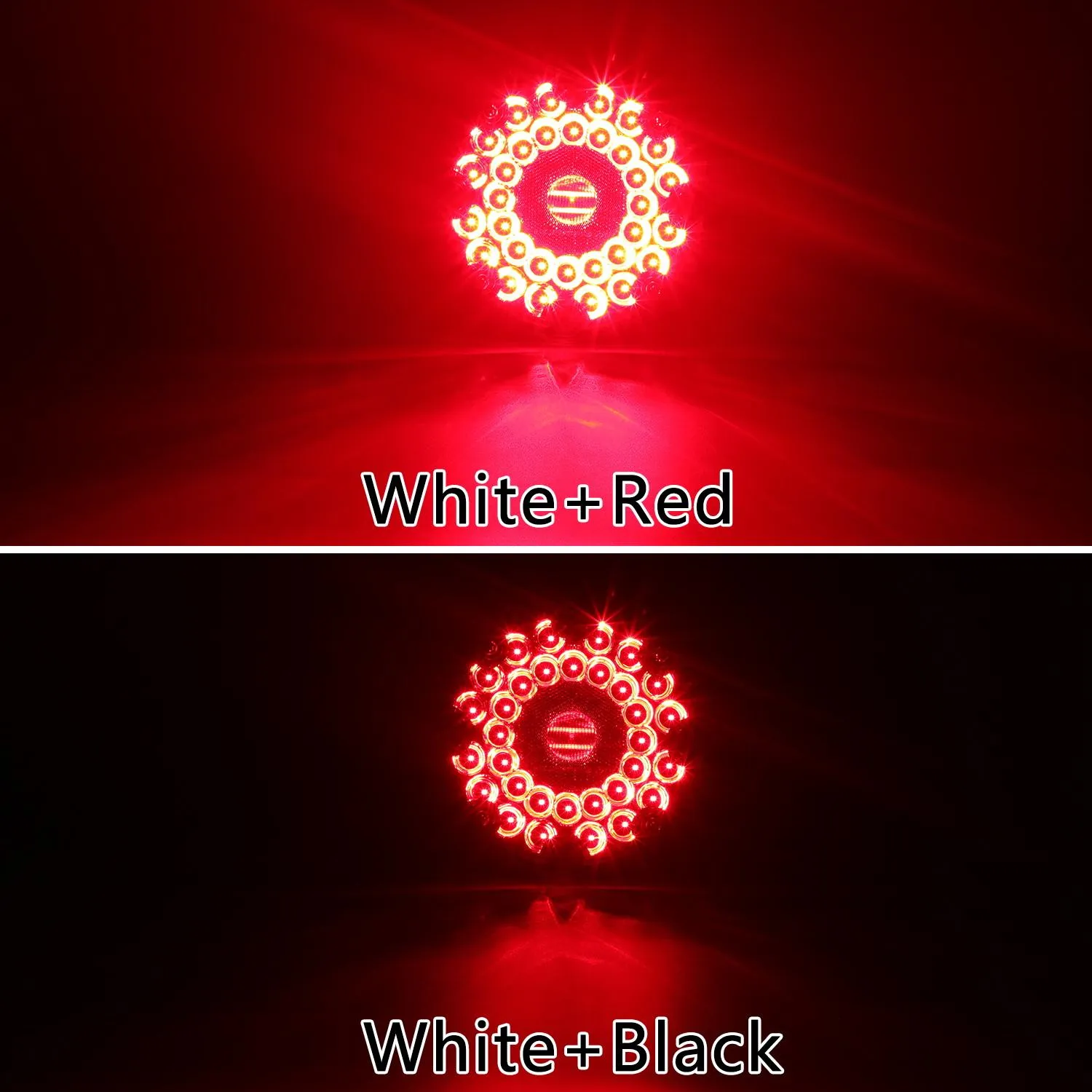 Partsam 2Pcs 7inch Round Transit Tail Lights Red 36 LED, 7 Inch Red Bus LED Light Round Truck Tail STT Stop Brake Turn Lights [Built-in Reflex Lens] Trailer Truck Taillight with Weathertight Gasket