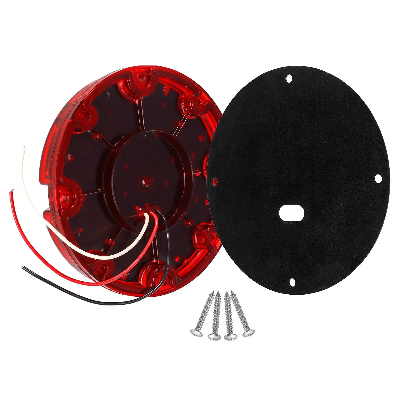 Partsam 2Pcs 7inch Round Transit Tail Lights Red 36 LED, 7 Inch Red Bus LED Light Round Truck Tail STT Stop Brake Turn Lights [Built-in Reflex Lens] Trailer Truck Taillight with Weathertight Gasket