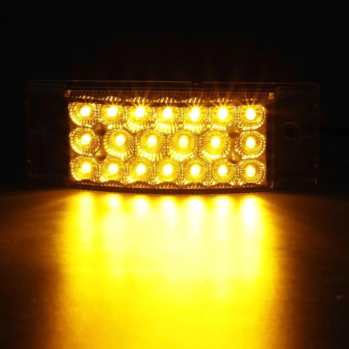 Partsam Pair 6inch Amber Side Front Marker Light Turn Signal Light High Low Brightness Sealed, 20 Diodes, Trailer Clearance and led marker lights, 6x2 Rectangular Rectangle led lights, 3 Wires