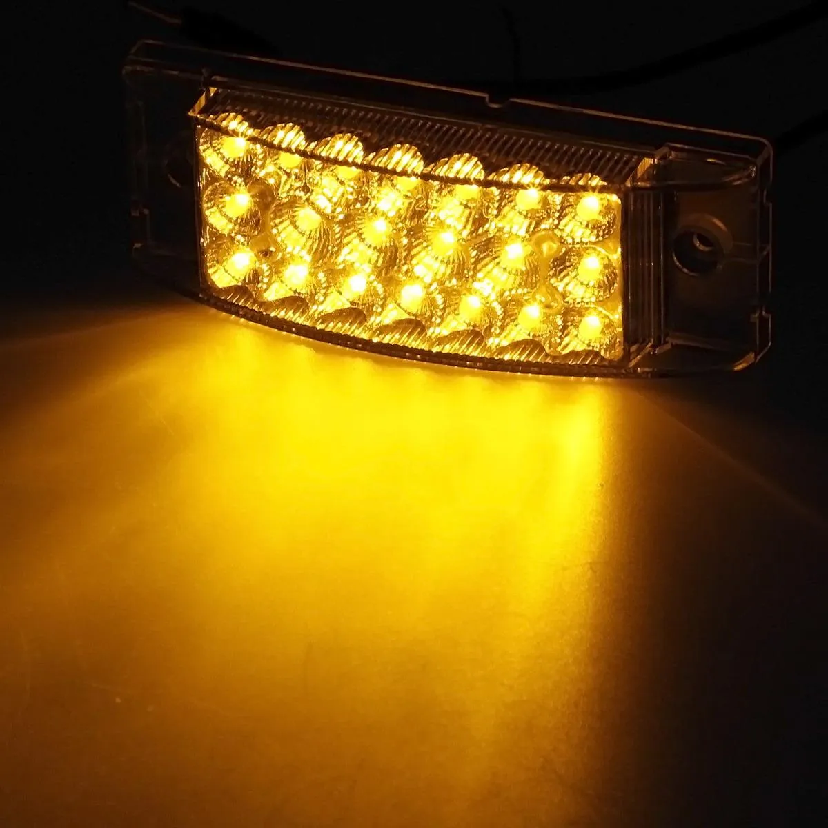 Partsam Pair 6inch Amber Side Front Marker Light Turn Signal Light High Low Brightness Sealed, 20 Diodes, Trailer Clearance and led marker lights, 6x2 Rectangular Rectangle led lights, 3 Wires