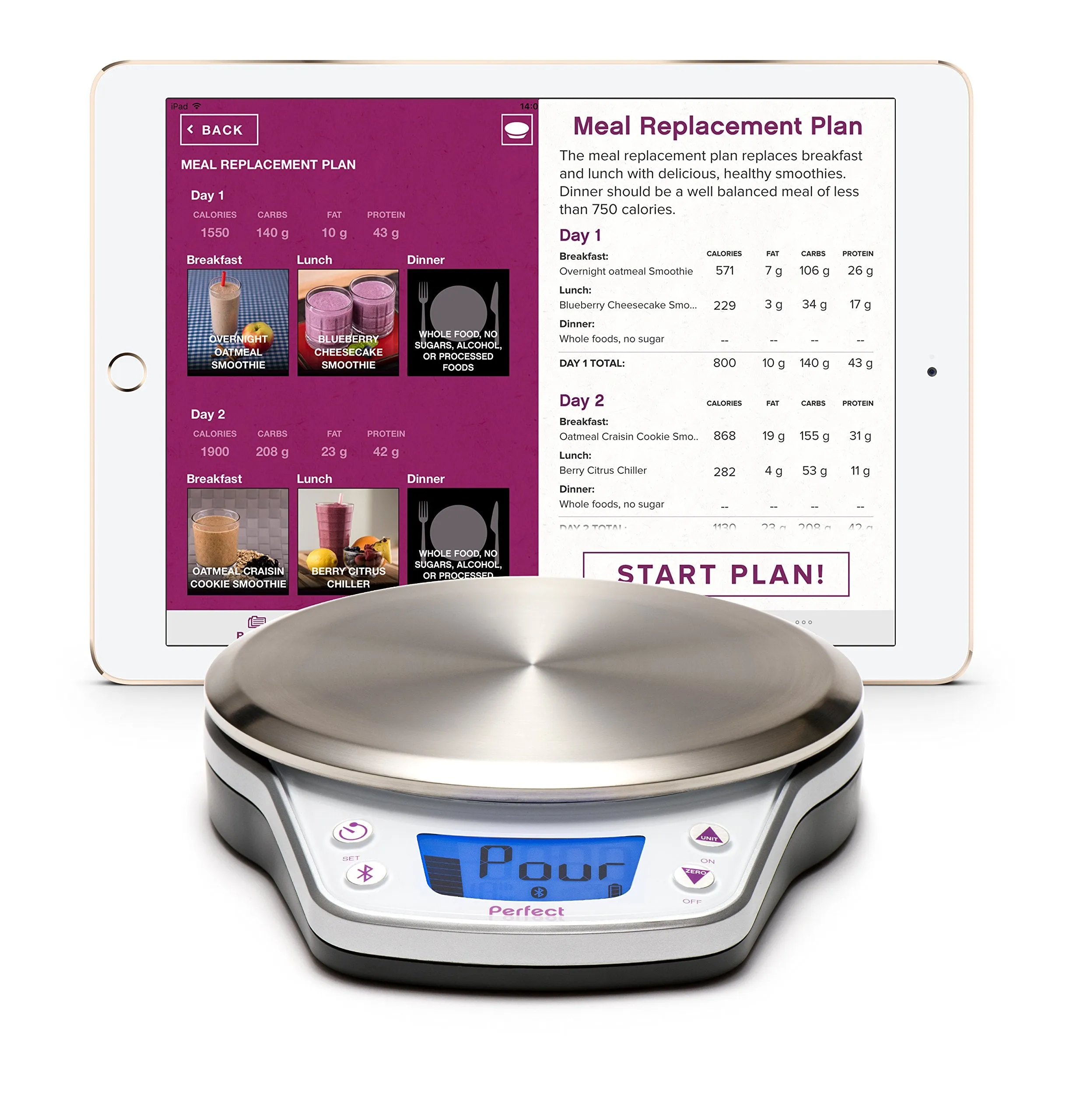Perfect Blend PRO Smart Scale   App-Track Nutrition and Make Delicious Smoothies
