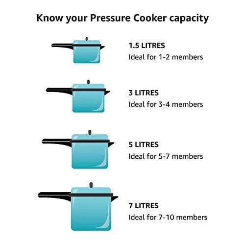 Prestige Deluxe Plus Hard Anodized Outer Lid Pressure Cooker, 3 Litres, Black