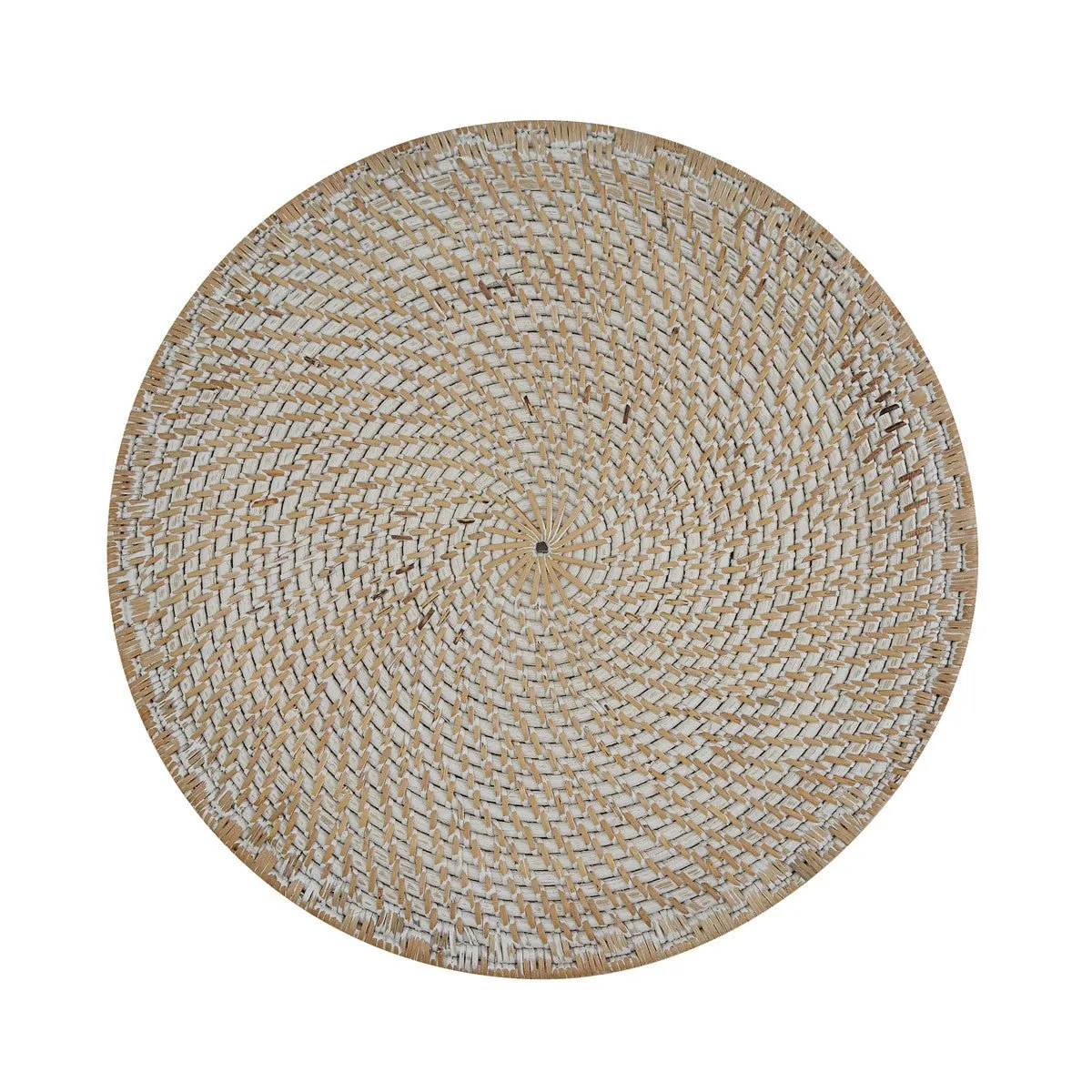 Rattan Charger Plate Set - White