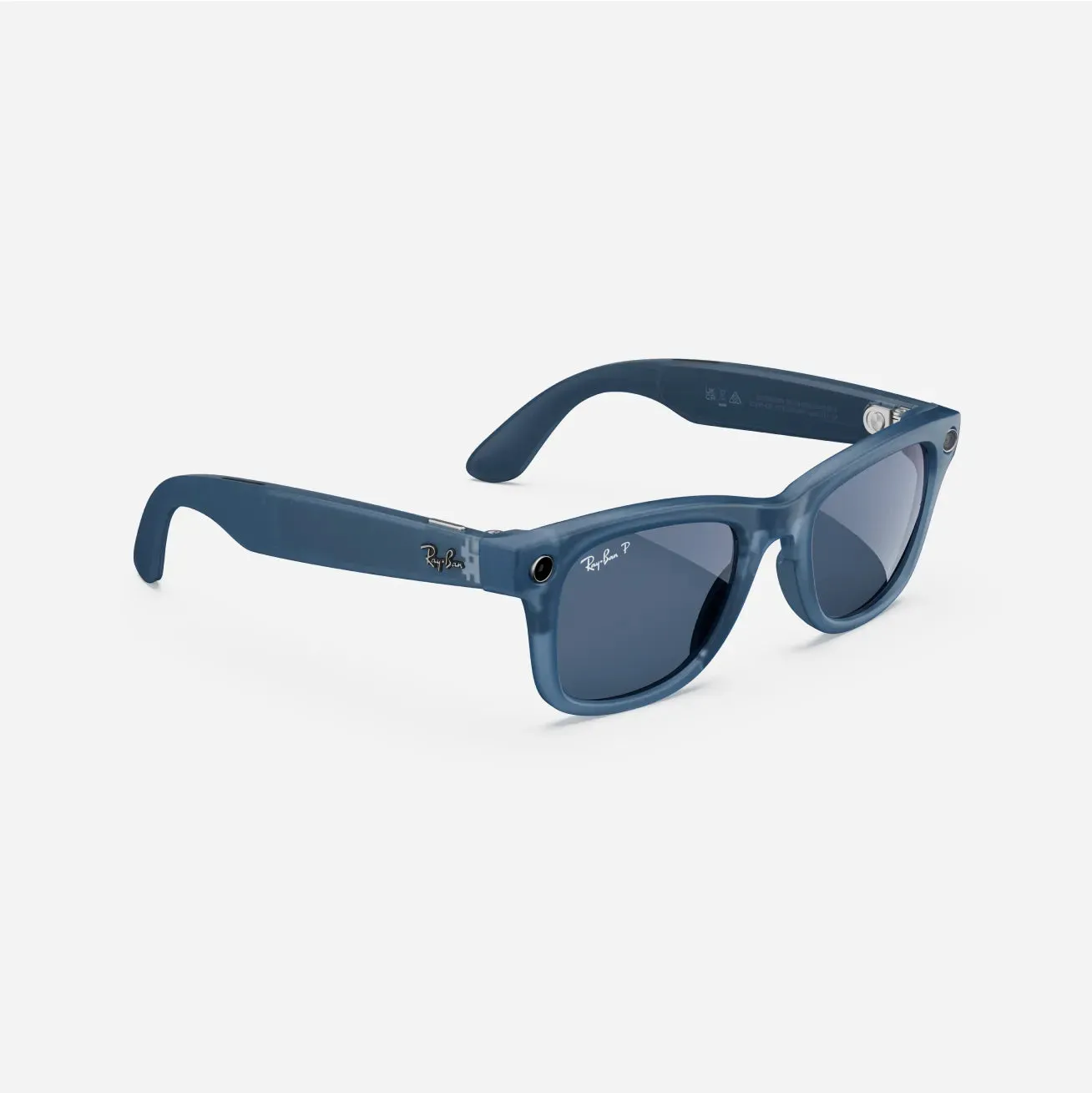 Ray-Ban Meta Wayfarer - (F) Matte Jeans Transparent - (L) Dusty Blue Polarised - (Standard)