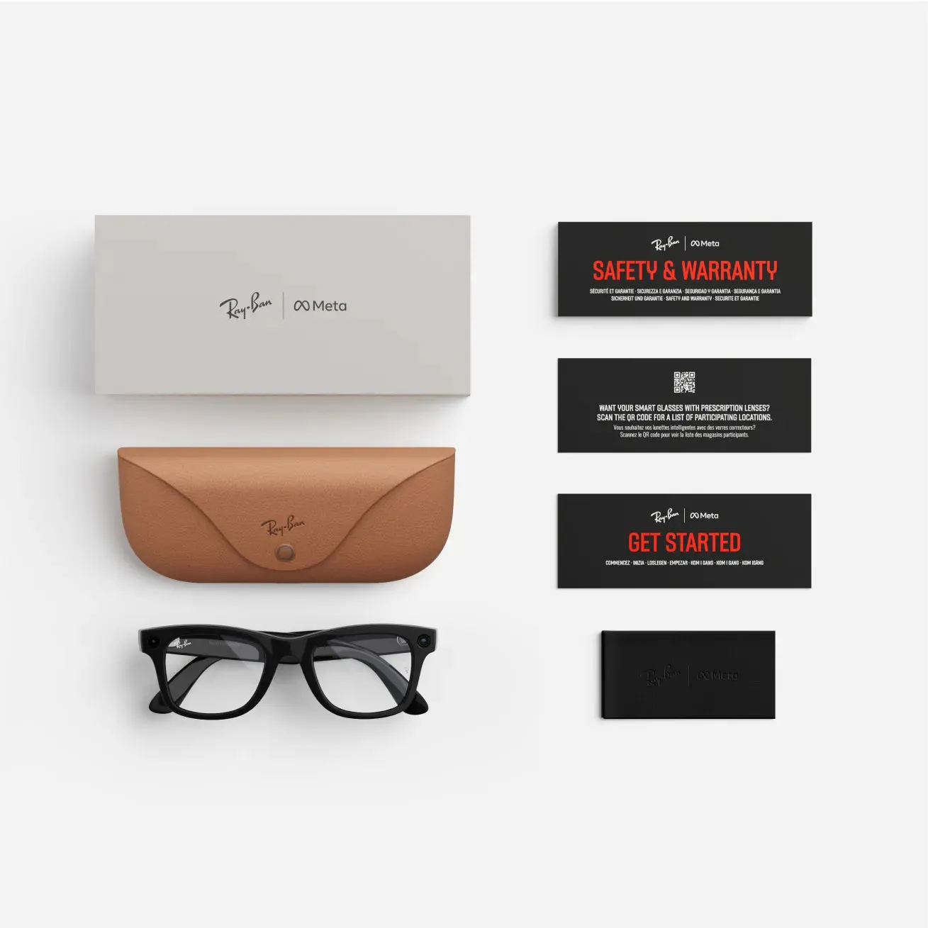 Ray-Ban Meta Wayfarer - (F) Shiny Black - (L) Clear - (Large)