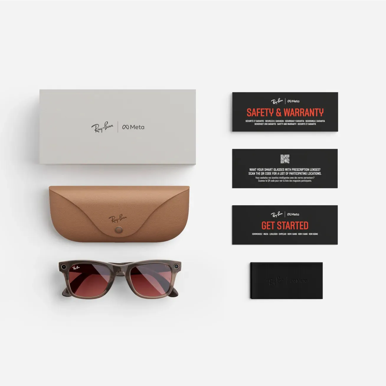 Ray-Ban Meta Wayfarer - (F) Shiny Warm Stone Transparent - (L) Watermelon Red Transitions - (Standard)